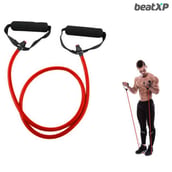 4 - beatXP Single Toning Tube with Adjustable Comfort Handles, Red 54inch - 35 Lbs