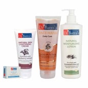 Dr Batra's Daily Care Face Wash, Bathing Bar, Natural Moisturising Lotion & Natural Skin Lightening Cream Combo,  4 Piece(s)/Pack  Healthy Skin 
