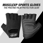4 - MuscleXP Gear-Up Fitness Gym Gloves,  Black  Free Size 