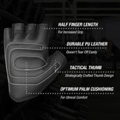 9 - MuscleXP Gear-Up Fitness Gym Gloves,  Black  Free Size 