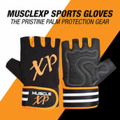 5 - MuscleXP Coral-Fit Sports Gym Gloves, Black & Orange Free Size