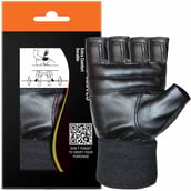 4 - MuscleXP Firm Stud Workout Gym Gloves,  Jet-Black  Free Size 