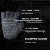 9 - MuscleXP Stout Fitness Sports Gym Gloves,  Blue & Black  Free Size 