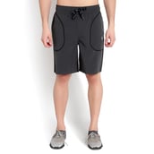 3 - John Ally Dry-Fit Gym Workout Shorts with Zipper Pockets & Color Block Detailing,  Large  Gunmetal Grey 