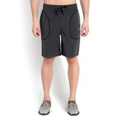 3 - John Ally Dry-Fit Gym Workout Shorts with Zipper Pockets & Color Block Detailing,  Medium  Gunmetal Grey 