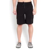 2 - John Ally Dry-Fit Gym Workout Shorts with Zipper Pockets & Cargo Deep Pockets,  Medium  Jet Black 