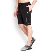 1 - John Ally Dry-Fit Gym Workout Shorts with Zipper Pockets & Flap Pockets, Small Jet Black