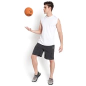 6 - John Ally Dry-Fit Gym Workout Shorts with Zipper Pockets & Flap Pockets,  Large  Gunmetal Grey 