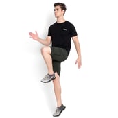 6 - John Ally Dry-Fit Gym Workout Shorts with Zipper Pockets & Flap Pockets, Medium Dark Olive Green