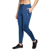 2 - John Ally Women's Gym Zipper Track Pant with Sweat Wicking,  Berlin Blue  Large 