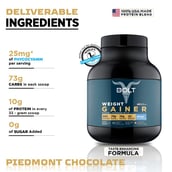 3 - Bolt Weight Gainer Super-Charged with Phycocyanin,  5 lb  Piedmont Chocolate with Free Shaker 