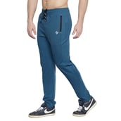 1 - John Ally Gymwear Trackpant for Men with Zipper Pockets & Dryfit Fabric,  Berlin Blue  Large 