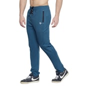 1 - John Ally Gymwear Trackpant for Men with Zipper Pockets & Dryfit Fabric,  Berlin Blue  Small 
