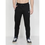 4 - John Ally Gymwear Trackpant for Men with Zipper Pockets & Dryfit Fabric,  Jet Black  Medium 