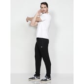 7 - John Ally Gymwear Trackpant for Men with Zipper Pockets & Dryfit Fabric,  Jet Black  Large 