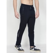 2 - John Ally Gymwear Trackpant for Men with Zipper Pockets & Dryfit Fabric, Midnight Blue Medium