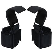 KOBO Gym Straps Hook Bar With Padded Wrist Support (WTA-01),  Black  Free Size 