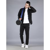 7 - John Ally Men's Gym Tracksuit with Zipper Pockets,  Black  Large 