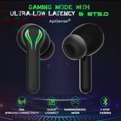 3 - Ptron Bassbuds Jade Gaming Wireless Earbuds,  Black 