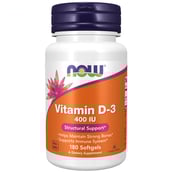 1 - Now Vitamin D-3 (400 IU),  180 softgels  Unflavoured 