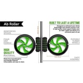 4 - Love4ride Double Wheel Ab Roller with Knee Mat,  Black Green  Free Size 