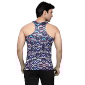Omtex Sublimated Gym Tank,  Geometric Blue  Small 