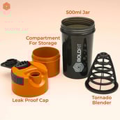 3 - Boldfit Gym Pro Cyclone Shaker,  Orange  500 ml 