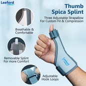 2 - Leeford Thumb Splint Support,  Grey  Free Size 