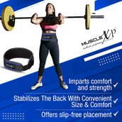 5 - MuscleXP Weight Lifting Gym Belt,  Blue  Small 