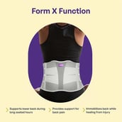 2 - Careforce Contoured Lumbar Support Belt, Grey Medium