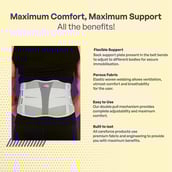 6 - Careforce Contoured Lumbar Support Belt,  Grey  Large 