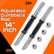 4 - BULLAR Rubber Adjustable Dumbbell Set,  Black & Silver  10 kg 