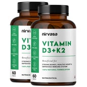 1 - Nirvasa Vitamin D3+K2,  60 tablet(s)  Unflavoured (Pack of 2) 