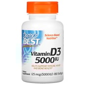 1 - Doctor's Best Vitamin D3 (5000IU),  180 softgels  Unflavoured 