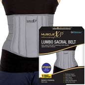 1 - MuscleXP Lumbo Sacral Belt,  Grey  Small 