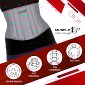 6 - MuscleXP Lumbo Sacral Belt,  Grey  XL 