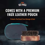5 - Man Arden 100% Boar Bristle Beard Brush with Leather Pouch, 1 Piece(s)/Pack for All Types of Beard