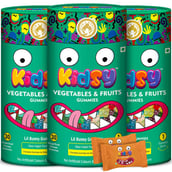 1 - Mom & World Kidsy Vegetables & Fruits, 30 gummies Mixed Fruit (Pack of 3)