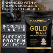 4 - Nakpro Gold Plus+ Whey Protein Concentrate,  2.2 lb  Chocolate Cream 