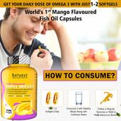 6 - Naturyz Triple Omega 3 Flavour Mango,  60 softgels 