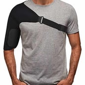 1 - Expertomind Shoulder Support with Adjustable Brace Strap,  Black  Free Size 