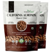 1 - NourishVitals California Almonds, Roasted & Salted Pack of 2 200 g
