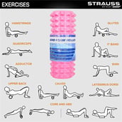 4 - Strauss Grid Yoga Massage Foam Roller, Pink 33cm