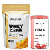 1 - Big Flex Essential Whey Protein Concentrate & Isolate, 2.2 lb Mango Milkshake with Bigflex Essential Bcaa Watermelon 250g