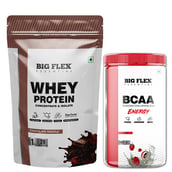 Big Flex Essential Whey Protein Concentrate & Isolate, 2.2 lb Chocolate Truffle with Bigflex Essential Bcaa Energy Lychee 500g