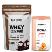 Big Flex Essential Whey Protein Concentrate & Isolate, 2.2 lb Cream & Cookies with Bigflex Essential Bcaa Energy Orange 500g