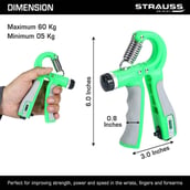 4 - Strauss Adjustable Hand Grip with Counter, Green
