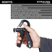 3 - Strauss Adjustable Hand Grip with Counter, Black