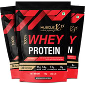1 - MuscleXP 100% Whey Protein with Digestive Enzyme, 2.2 lb Fruit Berry (Pack of 3)
