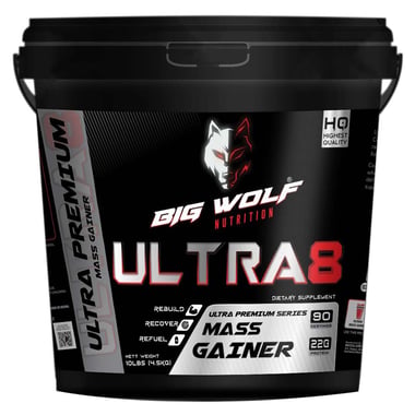 Big Wolf Nutrition Ultra8 Mass Gainer, 9.92 lb Unflavoured